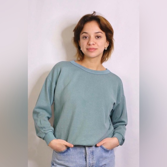 Jungmaven Tops - EUC Jungmaven Crux Cropped Sweatshirt | Clay Green | Size Medium